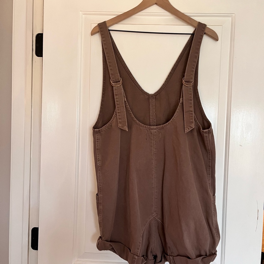 Free People Brown Denim Overalls - Picture 3 of 3
